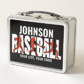 野球チームADD NAMEチャンピオンゲームプレーヤー メタルランチボックス (正面)