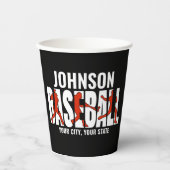 野球チームADD NAMEチャンピオンゲームプレーヤー 紙コップ (正面)