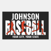 野球チームADD NAMEチャンピオンゲームプレーヤー 長方形シール (正面)