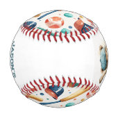 野球テディベアスポーツ赤ちゃんシャワー賛成 野球ボール (裏面)