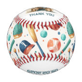 野球テディベアスポーツ赤ちゃんシャワー賛成 野球ボール (正面)