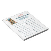 野球テディ男の子の赤ちゃんシャワー記憶トレイゲーム ノートパッド (アングル)