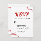 野球テーマのスポーツウェディングRSVP応答 出欠カード (正面/裏面)