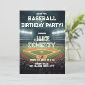 野球テーマの誕生日パーティー 招待状 (スタンド正面)
