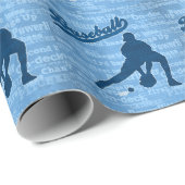 野球テーマインシェードオブブルー ラッピングペーパー (ロールコーナー)