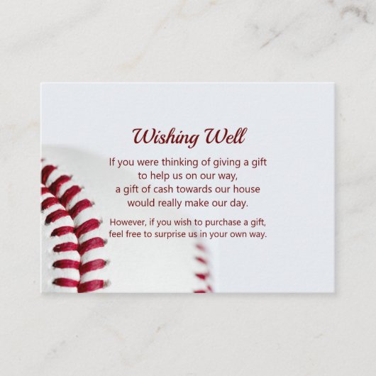 野球テーマウィングウェル結婚ズ エンクロージャーカード (正面)