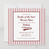 野球テーマスポーツスクエア誕生日招待状 招待状 (正面)