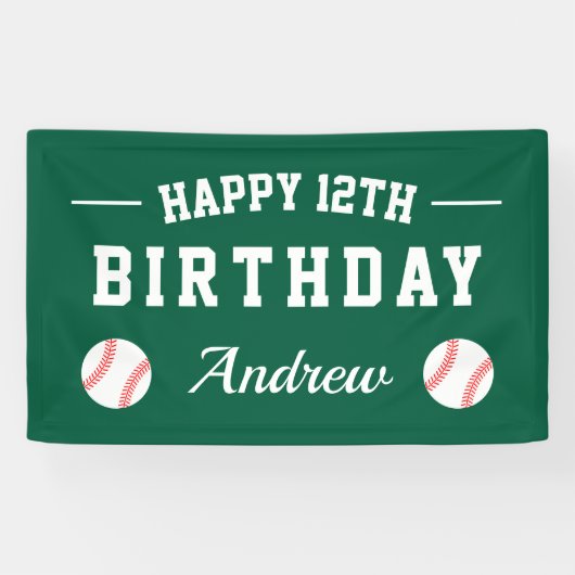 野球テーマハッピーバースデーパーティーカスタム 横断幕 (横)