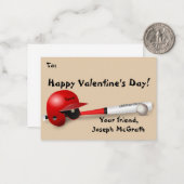 野球テーマバレンタイン名刺サイズ ノートカード (正面/裏面インサイチュ)