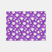 野球テーマパターン紫色のフリースブランケット フリースブランケット (正面(横))