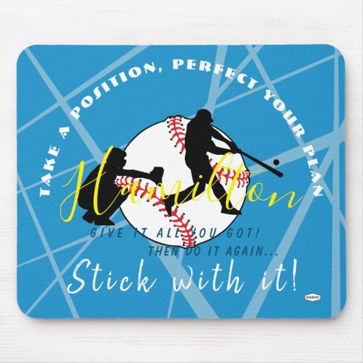 野球テーマパーソナライズされたマウスパッド マウスパッド (正面)