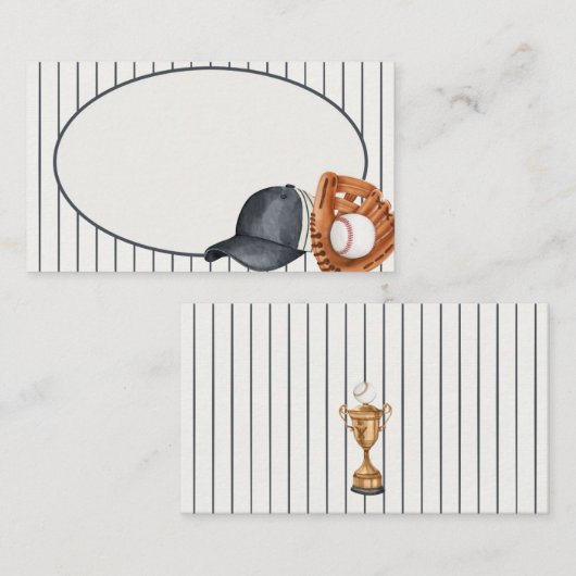 野球テーマホーム走バッフェ座席表 プレイスカード (正面/裏面)