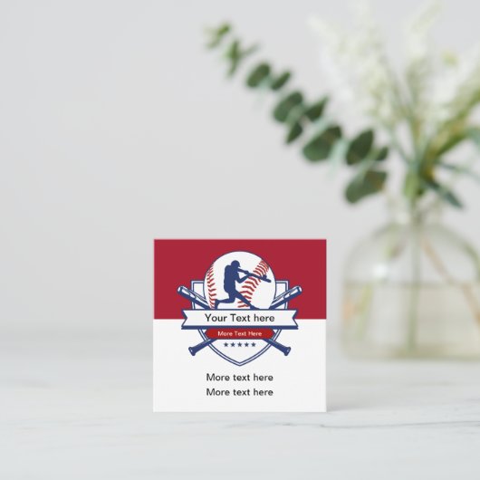 野球テーマユニークスポーツ名刺 スクエア名刺 (スタンド正面)