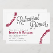 野球テーマリハーサルディナーの招待 招待状 (正面/裏面)