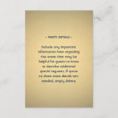 野球テーマ披露宴&パーティー詳細ネイビー金ゴールド エンクロージャーカード (裏面)