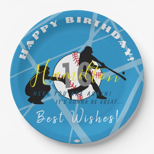 野球テーマ紙プレートHAMbyWG ペーパープレート (正面)