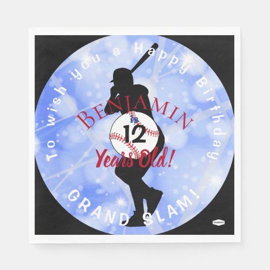 野球テーマ誕生日ナプキンスHAMbyWG スタンダードランチョンナプキン (正面)