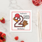 野球テーマ2ndバースデーナプキンこうもりボールミット スタンダードカクテルナプキン (インサイチュ)