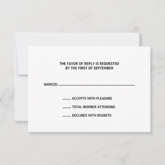 野球テーマRSVP 出欠カード (裏面)