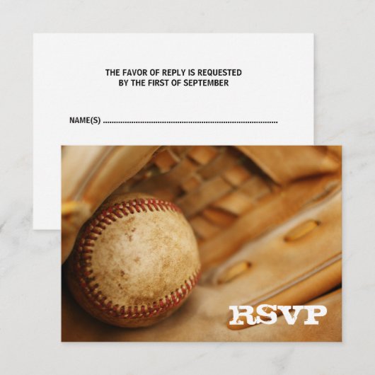 野球テーマRSVP 出欠カード (正面/裏面)