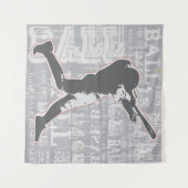 野球デザインウォールタペストリー タペストリー (正面(横))