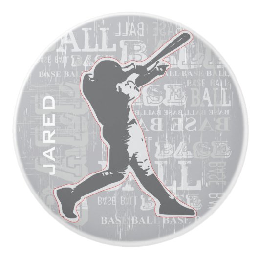 野球デザインセラミックプルまたはノブ セラミックノブ (正面)