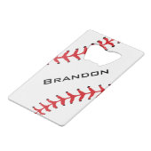 野球デザインボトルオープナー クレジットカード栓抜き (正面アングル)