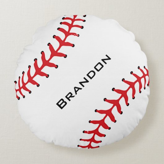 野球デザインラウンドピロー ラウンドクッション (正面)