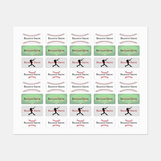 野球デザイン名ラベル ラベル (シート)