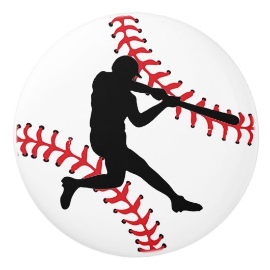 野球デザイン引き出しプル、キャビネットノブ セラミックノブ (正面)