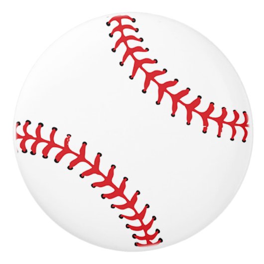 野球デザイン引き出しプル、キャビネットノブ セラミックノブ (正面)