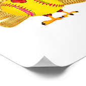 野球トルコ感謝祭ソフトボール七面鳥W ポスター (角)