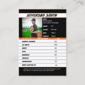 野球トレーディングカードイブリーブリーオレンジブラック コーリングカード (裏面)