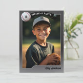 野球トレーディングカードバースデーパーティーの招待 招待状 (スタンド正面)