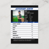 野球トレーディングカードブリリアムブルーブラック コーリングカード (裏面)