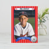 野球トレーディングカード誕生日パーティーの招待状 招待状 (スタンド正面)