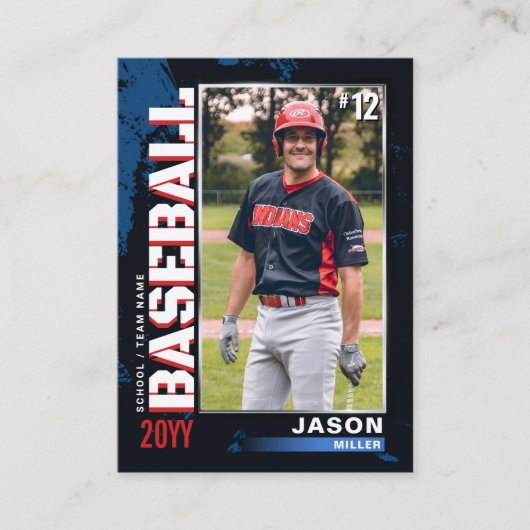 野球トレーディングカード、旗野球プレーヤカード コーリングカード (正面)