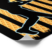 野球ドリップこうもりボーイズアイスクリームアメリカン国旗4日 ポスター (角)