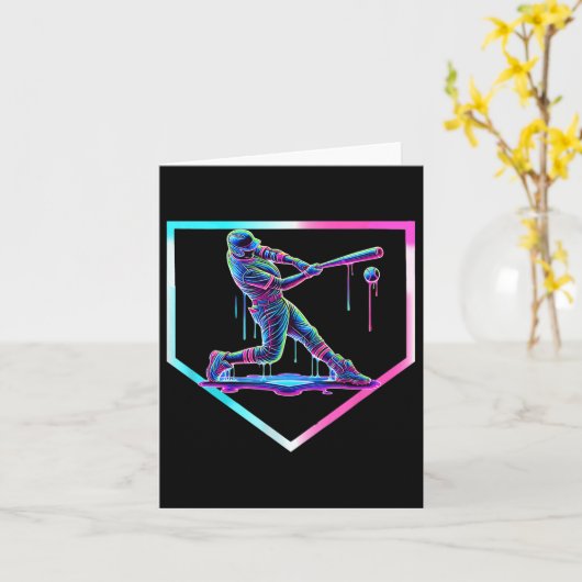 野球ドリップアイスクリームベースボールホームプレートボーイズB カード (黄色い花)