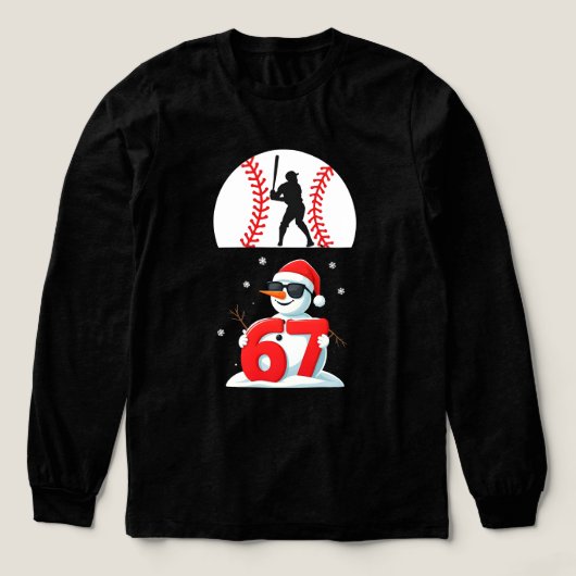 野球ドリップナンバー67プレイヤーまたは67歳の誕生日25 トライブレンドTシャツ (デザイン正面)