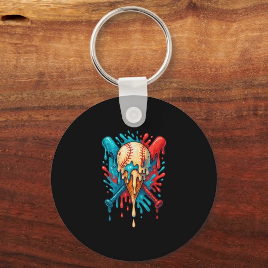 野球ドリップベースボールライフスタイル101ユースボーイズIc キーホルダー (正面)