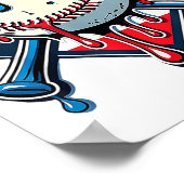 野球ドリップボーイアイスクリーム愛国アメリカ国旗 ポスター (角)