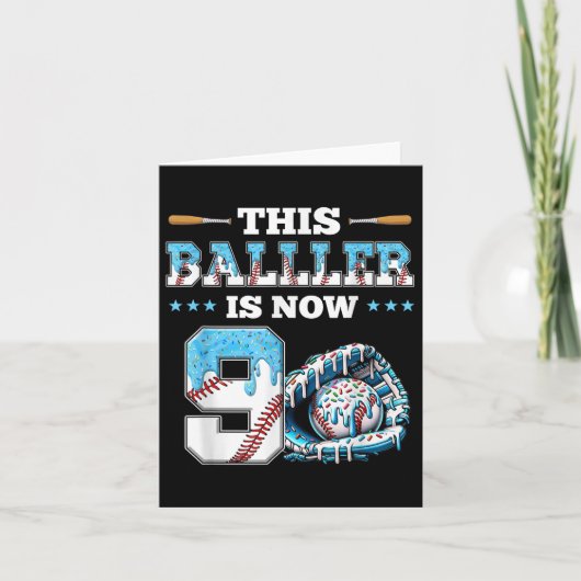 野球ドリップ9thバースデーパーティーボーイスポーツファン9 Y カード (正面)