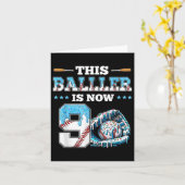 野球ドリップ9thバースデーパーティーボーイスポーツファン9 Y カード (黄色い花)