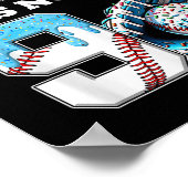 野球ドリップ9thバースデーパーティーボーイスポーツファン9 Y ポスター (角)