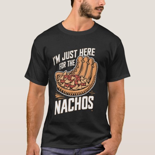 野球ナチョス大好きおもしろスポーツゲームデイのおやつ Tシャツ (正面)