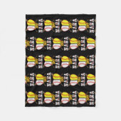 野球ナナソフトボール好きのおもしろい母 フリースブランケット (正面)