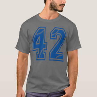 野球ナンバー42 青 スポーツ選手 ユニフォーム ジ Tシャツ