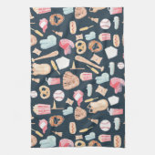 野球ネイビーのテクスチャ キッチンタオル (縦)