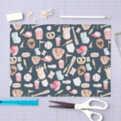 野球ネイビーのテクスチャ 薄葉紙 (クラフト)